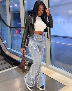 Divanewlook New In FASHION Raw Jeans