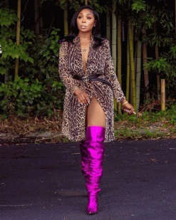 梦欧菲 New In CHANELLE LEOPARD PRINT TRENCH COAT/DRESS