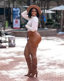 裿裕 Sale Leather Split Skirt