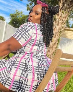 Divanewlook Plaid Print2 PC Skirt Set New In