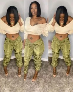 Caku New In V Cut Drawstring Pants