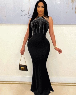 维妮亚 SHINNY DIAMOND SLIM DRESS