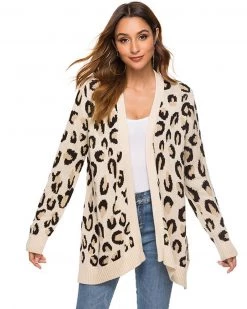 Divanewlook Leopard Print Thin Coat