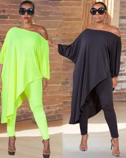 Divanewlook Batwing Sleeve Irregular Suit