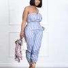 众思创 New In Sweetly Striped Jumpsuit