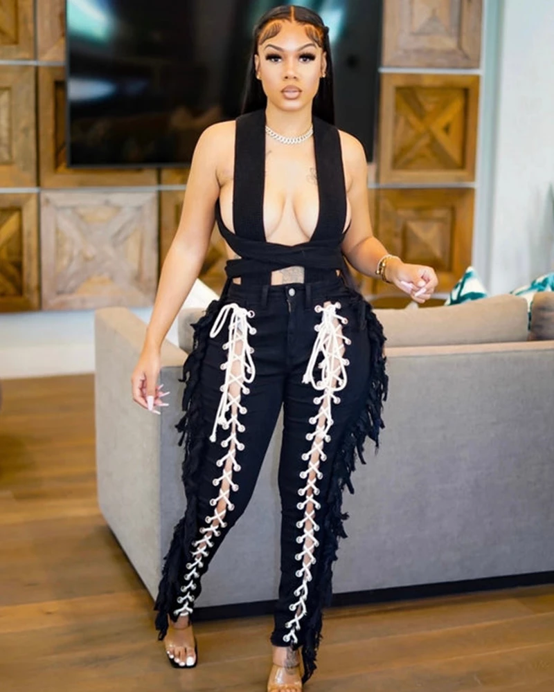 立安 Edgy Shreds Denim Jeans 1 立安 Edgy Shreds Denim Jeans