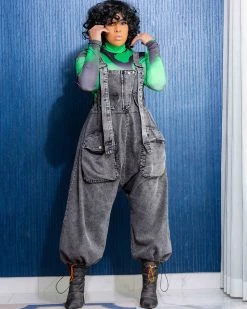 艾彩 Charcoal Denim Jumper New In