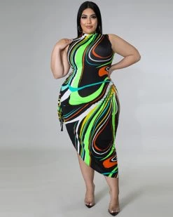 鸣达 New In Irregular Print Dress