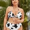 大鹏 New In Cow Printed Swimsuit