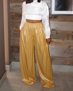 雅悦 Liquid Gold Flares Pants