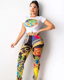 Divanewlook EYES FOR ME PANTS SET New In