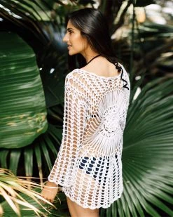 Divanewlook “Island Girl” Natural Crochet Coverup New In