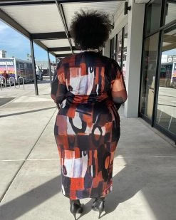 爱维恩 New In Elegant Print Multicolor Dress