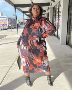 爱维恩 New In Elegant Print Multicolor Dress