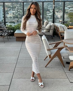 娜扎达 Wheat Ears Mesh Dress