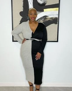 诺拉 CLASSY Two Colors Dress New In