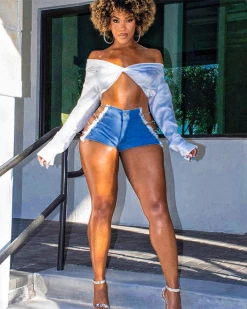 多蕾丝 New In Both Sides Chain Jeans