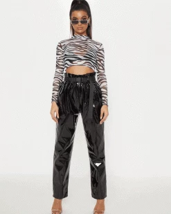 欧依阁 Sale WILD LOVE BLACK ZEBRA TOP