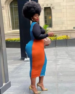 欧时尚 Power Trip Midi Dress New In