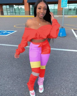 轩梦晨 SOMETHING REAL ORANGE JUMPSUIT SET New In