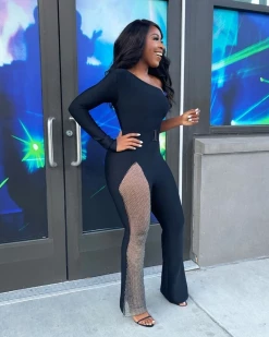 COKU New In BELLE BLINGS- ONE SLEEVE BANDAGE JUMPSUIT