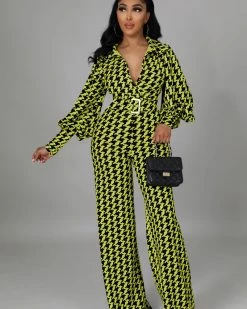 鸣达 Classic Houndstooth Jumpsuit