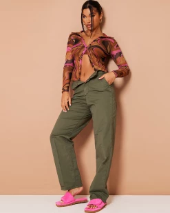 Divanewlook Abstract Printed Shirt Top