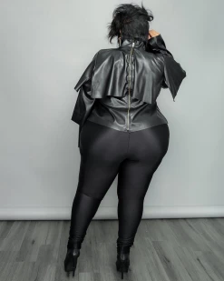 爱维恩 Tiered Vegan Leather Top New In