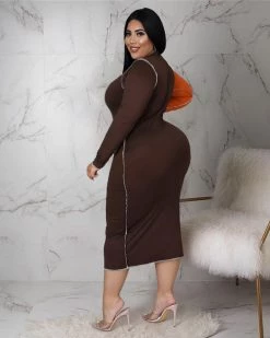 诺拉,新鸿鑫 Brown Tricia Multi Print Midi Dress Sale