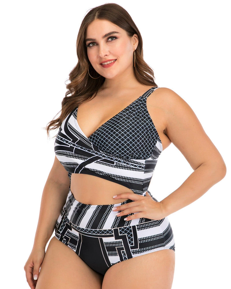 海澜 Classic Printed One-piece Swimsuit New In 3 海澜 Classic Printed One-piece Swimsuit New In