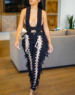 立安 Edgy Shreds Denim Jeans