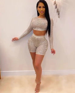 Divanewlook New In Shining Short Set