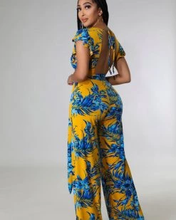 Divanewlook BLUE TROPICAL JUMPER New In