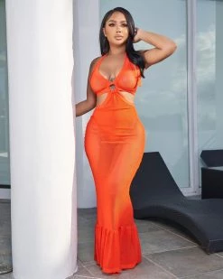 乐蒂丝 New In The “Key West” Green Maxi Dress