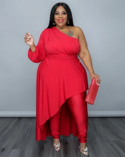 正集 Skylar Hi Lo Dress/Top & Shiny Leggings New In