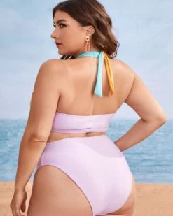 凯乐 New In Color Blocking Cross Strap Swimsuit