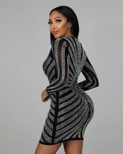 惠购 Rhinestone Star Dress New In