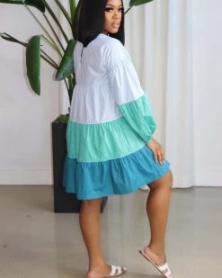 欧迪菲 Always Happy Color Block Dresses