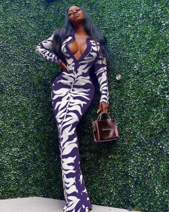 廉惠 Single Row Buttons Printed Dress New In