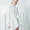 晶美尚品 Ruffle Button Design Shirt Dress