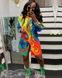 金 Vibrant Shirt Dress New In