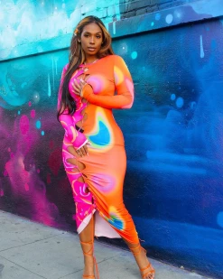 拉格斐 Trippy Dress New In