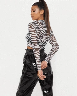 欧依阁 Sale WILD LOVE BLACK ZEBRA TOP