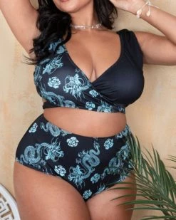 美域 Dragon Totem Printed Swimsuit