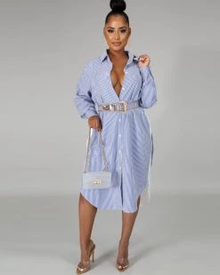 海滨 New In Commuter Stripe Shirt Dress