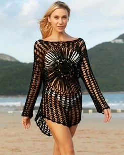 锦茹 The “Island Girl” Natural Crochet Coverup New In