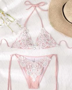 客尚 Appliques Tie Side Bikini Swimsuit New In