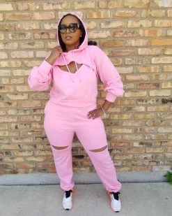 Divanewlook Cut Out Jogger Set