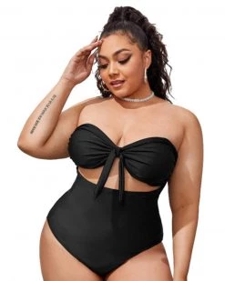 凯乐 Black Hollow One Piece Swimsuit New In