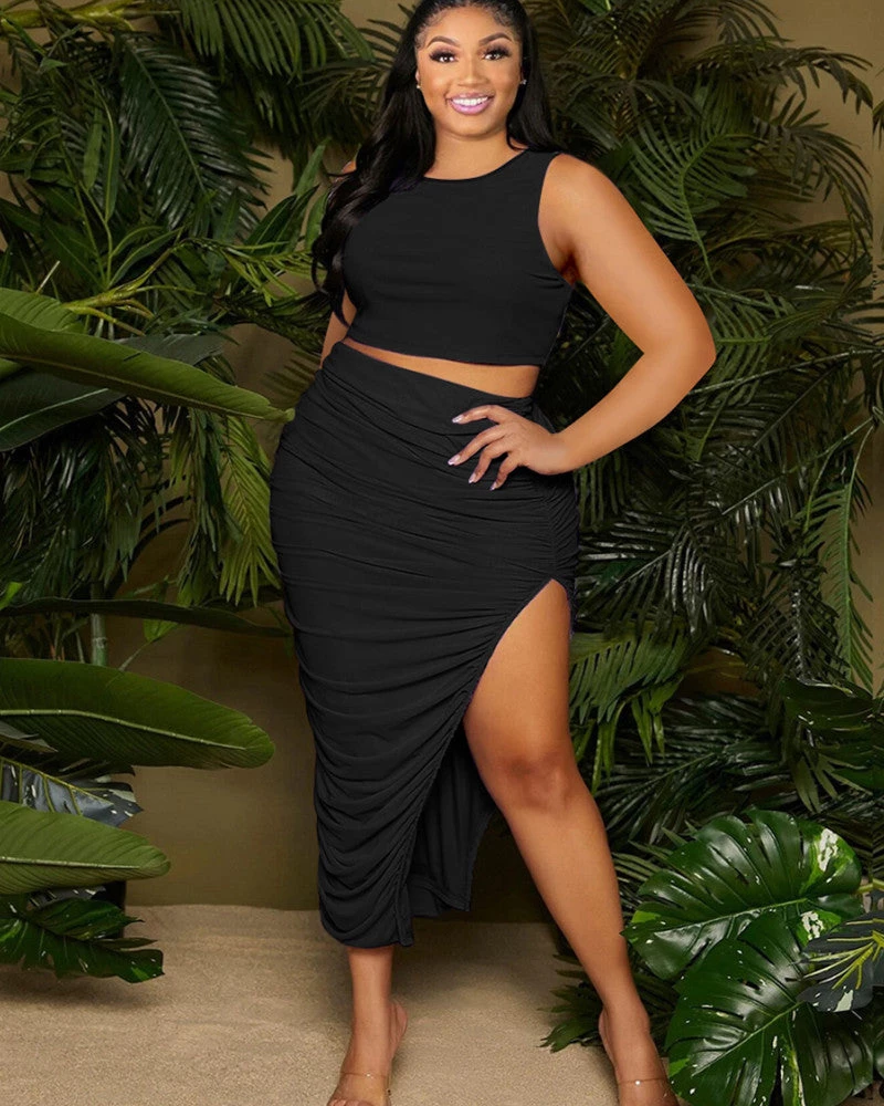 华尔街 New In Vest And Pleated Skirt Set 1 华尔街 New In Vest And Pleated Skirt Set